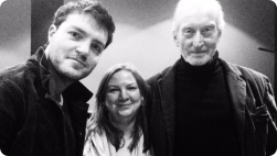 Tom and Charles Dance at the Soundhouse for The Magus recording.